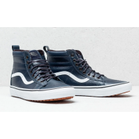Кеды Vans Sk8-Hi Leather Blue White зимние