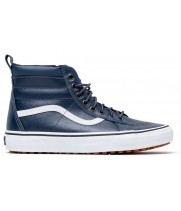 Кеды Vans Sk8-Hi Leather Blue White зимние