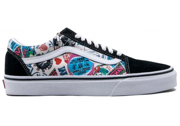 Кеды Vans Old Skool Black Blue Print