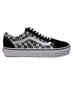 Кеды Vans Old Skool Checkers Graffity Black White