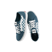 Dark blue checkerboard vans deals