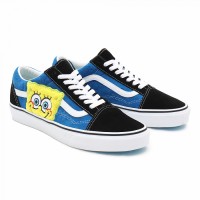 Кеды Vans Old Skool Spongebob с принтом синие