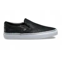 Кожаные слипоны Vans CLASSIC SLIP-ON черные с белым