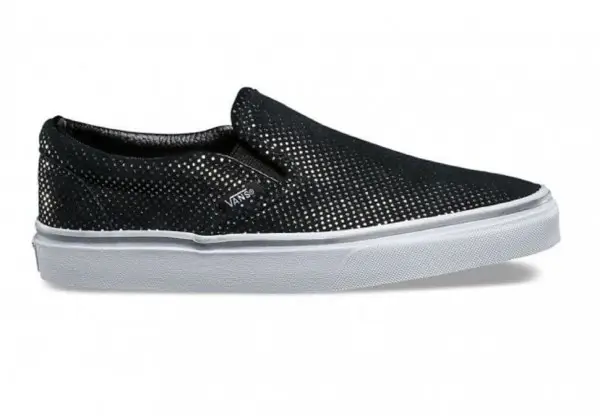 Кожаные слипоны Vans CLASSIC SLIP-ON черные с белым