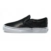 Кожаные слипоны Vans CLASSIC SLIP-ON черные с белым