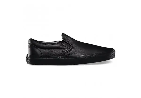 Кожаные слипоны Vans Classic Slip-On монохромные черные